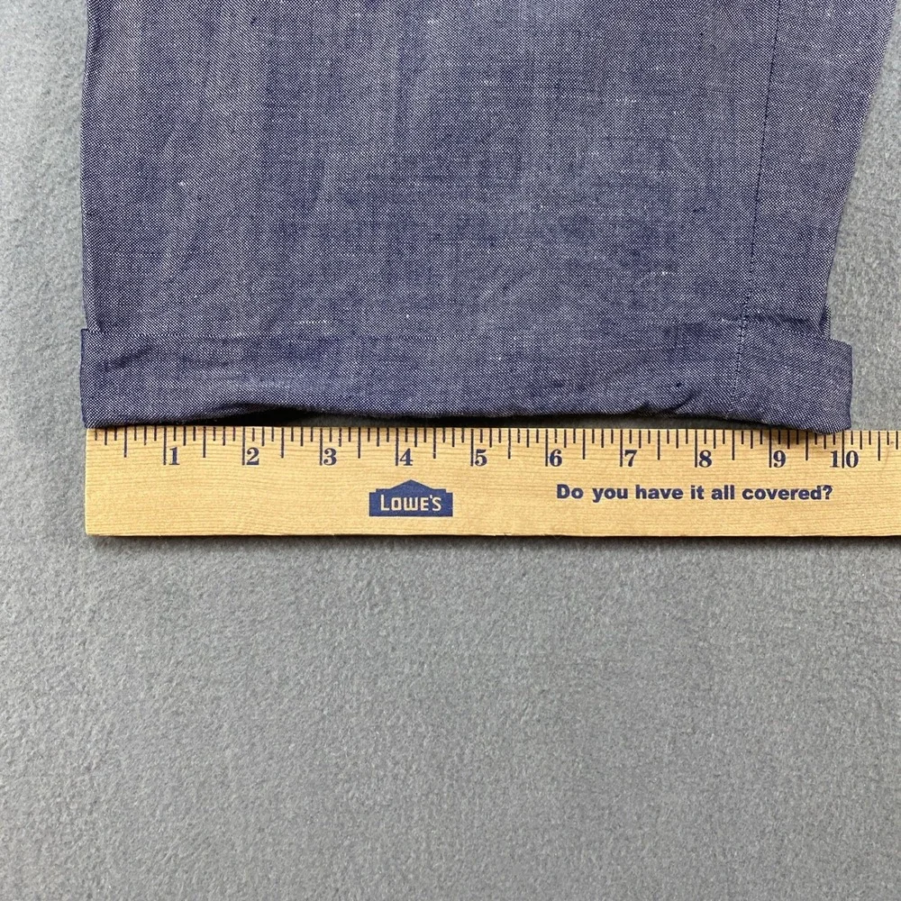Vintage Phat Farm Mens Wide Leg Trousers Linen Blend Blue 40x30